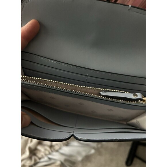 Kate Spade Smooth Italian Leather lula Crossbody Wallet Blue Color New - Picture 10 of 10